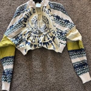 NWT Free People Thermal Vintage Cropped Sporty Pullover